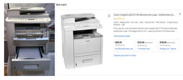 Canon® imageCLASS D1150 Monochrome Multifunction Laser Copier w/Fax Function in Fort Campbell, Kentucky