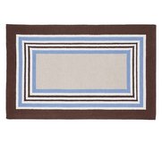 Pottery Barn Kids Tailored Stripe Blue/Brown Wool Rug.....Great Condition in Batavia, Illinois