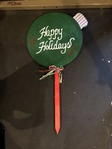 Brand new outdoor Xmas ornament sign in Oswego, Illinois