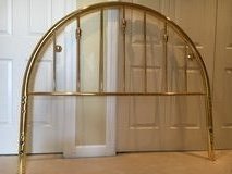 Brass Queen Headboard and Frame in Aurora, Illinois