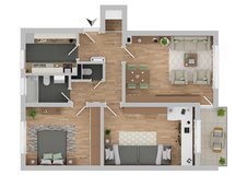 Renovated modern 3 BR Appartement in Leinfelden-Echterdingen with Parking & Balcony in Stuttgart, GE