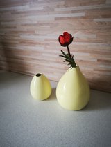2 yellow flower vases in Ramstein, Germany