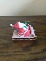 Sledding Santa ornament in Aurora, Illinois