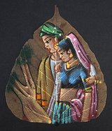 Indian hand-decorated leaf in Okinawa, Japan