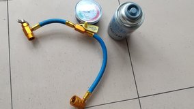 Car AC gas & 

R134A refrigerant gauge and hose in Okinawa, Japan