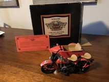 1933 Harley Davidson with sidecar bank in Sugar Grove, Illinois