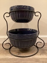 Home & Garden Party Tiered Bowl Set Stand Blue in Joliet, Illinois