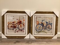 New Framed Bicycle Bike Art Prints Pictures Set of 2 in Plainfield, Illinois