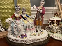Dresden Porcelain Figurine- Violinist Playing to Ladies on Bench includes 2 Pieces in Perry, Georgia