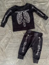 Halloween skeleton pajamas (6-12 months) in Batavia, Illinois