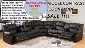 U.F.-CONTRAST LEATHER 3&2SEATER & CORNER FLOOR MODEL in Ramstein, Germany