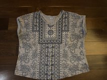 Style & Co. Blue/Gray Print V-Neck Top in Bolingbrook, Illinois
