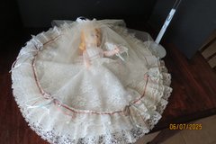 1980s 15" Fashion Bride Doll Blonde Hair Blue Sleep Eyes Heels Rose Earrings Set in Warner Robins, Georgia