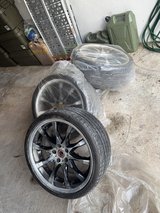 Work rims 19 x 9.5 JJ crown wheels with like new tread in Okinawa, Japan