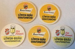 Five - 1960s Grafenwoehr Lowenbrauerei Beer Coasters in Grafenwoehr, GE