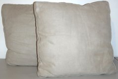 Set of 2 beige 17" square Microfiber decorative throw Pillows *$10 for Both* in Westmont, Illinois