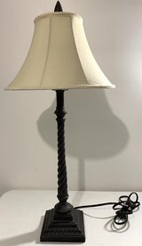 Table Lamp - Brown Base - Beige fabric shade - EUC in Westmont, Illinois