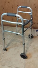 Guardian Two-Button Folding Walkers with 5? Wheels - 2 free walking canes in Alamogordo, New Mexico