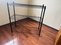 Black metal shelving unit in Okinawa, Japan
