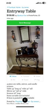 Entry Table in Kingwood, Texas