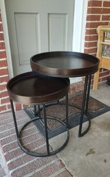 Round Nesting Coffee Tables - Black Brown in Camp Lejeune, North Carolina