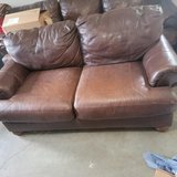 Brown leather couch and love seat OBO in Camp Lejeune, North Carolina