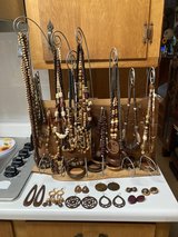 Wood jewelry collection with display 48 pc in Warner Robins, Georgia