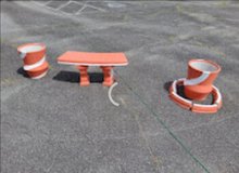 Concrete benches and planters in Warner Robins, Georgia