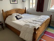 Solid pine bed with large storage drawer underneath in Stuttgart, GE