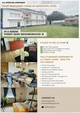 Cozy 3-Room Apartment in Quiet Forest Edge Location – Landstuhl Atzel (TLA/Short-Term Rental) in Ramstein, Germany