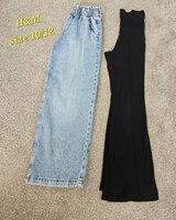 Girls size 10/12 H&M wide legged jeans and leggings in Plainfield, Illinois