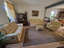 Beige leather couch set in Ramstein, Germany