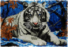 Rug Making Latch Hooking Kit | White Tiger (60x40cm) in Los Angeles, California