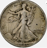 1941-S Walking Liberty Half Dollar (90% Silver) in Grafenwoehr, GE
