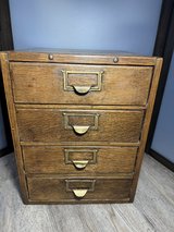 Antique 4 drawer oak file cabinet in Moody AFB, Georgia