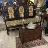 one of a kind French bench with ornate carvings in Wiesbaden, GE