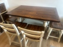 Farmhouse-Style Dining Table Set – Solid Wood, Seats 6, Delivery Available in Ramstein, Germany