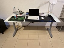 Glass Table with Metal Frame and Adjustable Legs in Ramstein, Germany