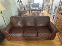 Brown leather recliner & sofa in Yorkville, Illinois