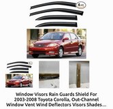 2003-2008 Toyota Corolla window rain gaurds in Sugar Grove, Illinois
