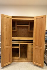 Oak Computer Desk Armoire in Bolingbrook, Illinois
