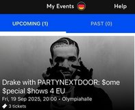 DRAKE - 3 tickets for sale | Munich | Sept 19 in Stuttgart, GE