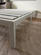bed frame, metal, white, full size in Naperville, Illinois