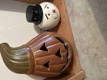 Huge pumpkin. And a snowman in Tacoma, Washington