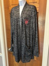 Heather Gray/Black North Central College Open Cardigan in Fort Rucker, Alabama