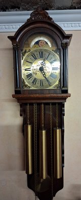 Dutch wall clock with moon phase in Baumholder, GE
