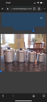 vintage aluminum canister set from 1950 in Houston, Texas
