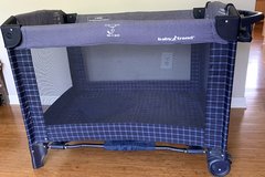 Baby Trend Pack 'n Play - navy blue/white gingham Playpen in Chicago, Illinois
