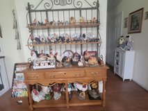 Kincaid Solid Oak Bakers Rack with lots of Rooster decor in Kingwood, Texas