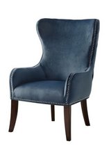 Blue Wingback Tufted Chair in Aurora, Illinois